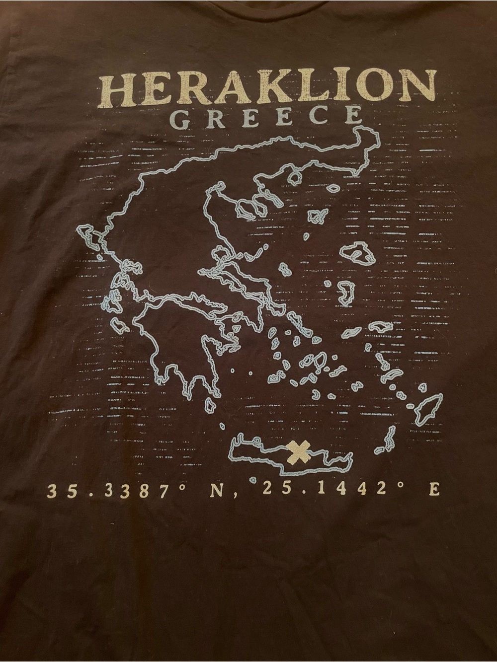Heraklion Greece Graphic Men’s 100% Cotton T-Shirt -Black